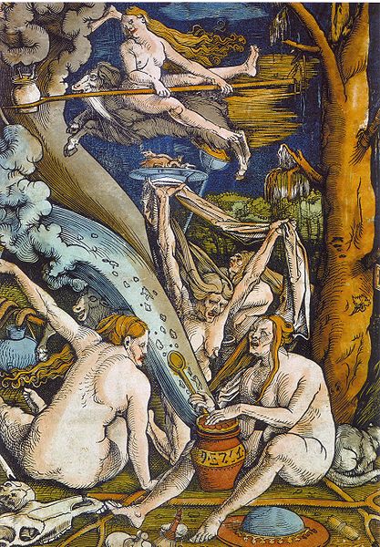 Witches by Hans Baldung Grien (Woodcut, 1508)